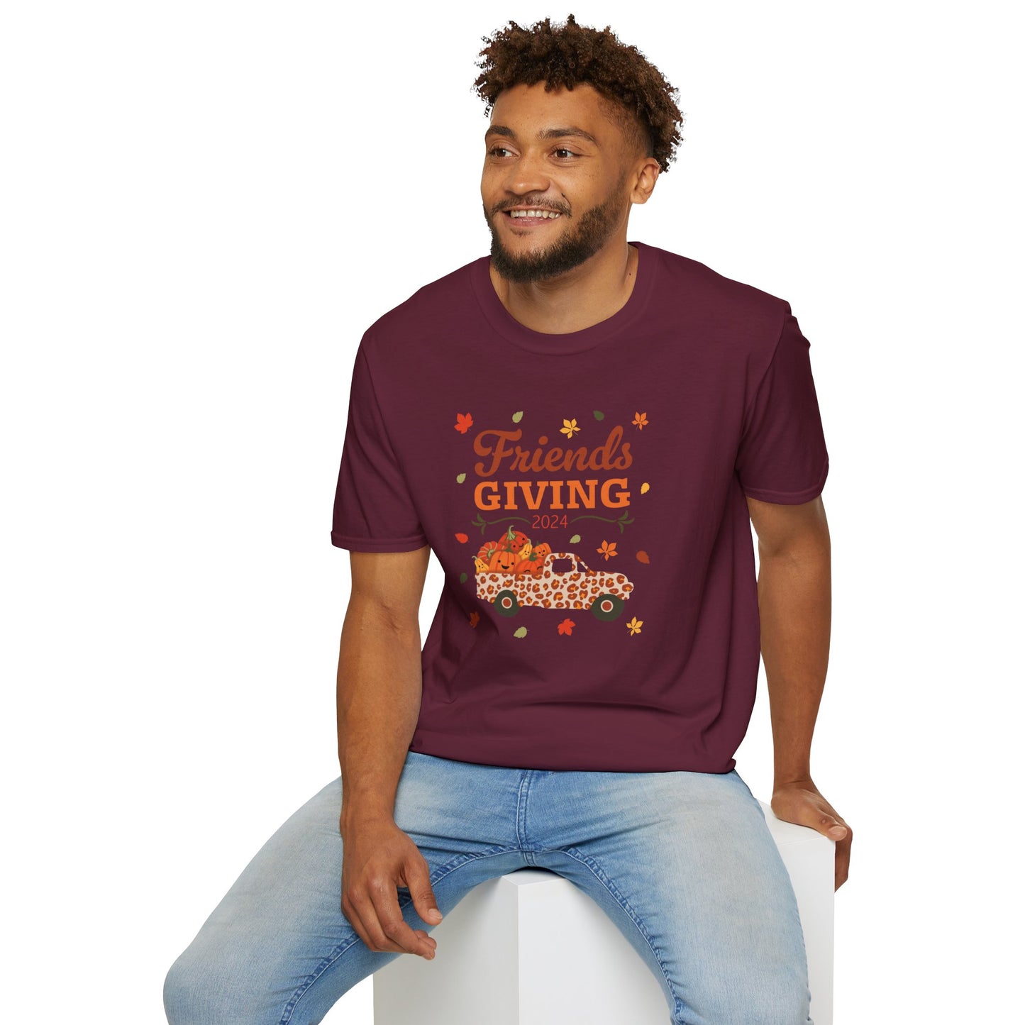 Friendsgiving 2024 Unisex T-Shirt - Pumpkin Truck Thanksgiving Tee