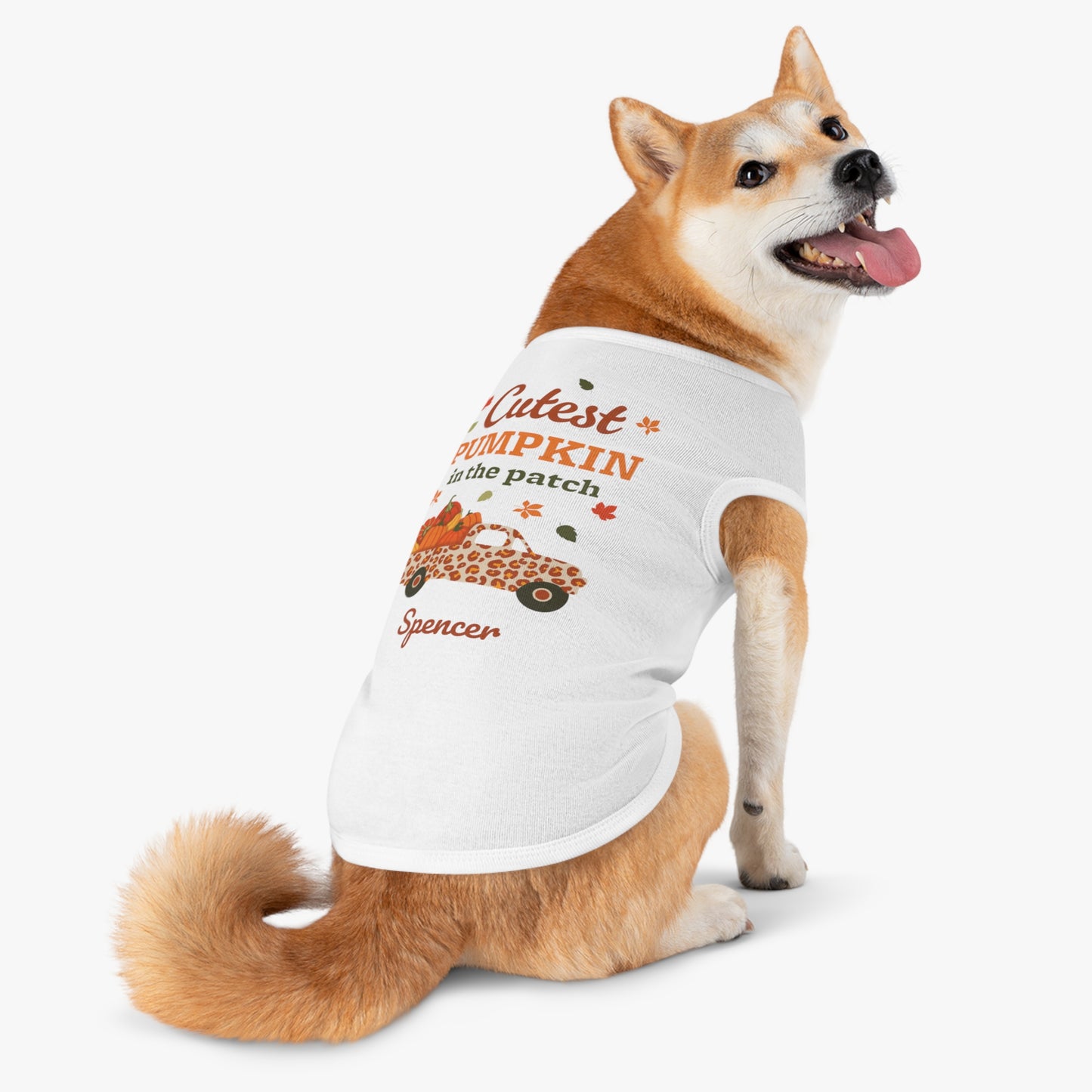 Custom Name Fall Pet Tank Top - Cutest Pumpkin in the Patch