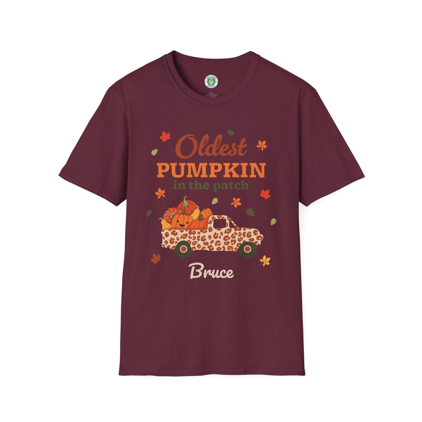 Custom Name Fall Unisex T-Shirt - Oldest Pumpkin in the Patch