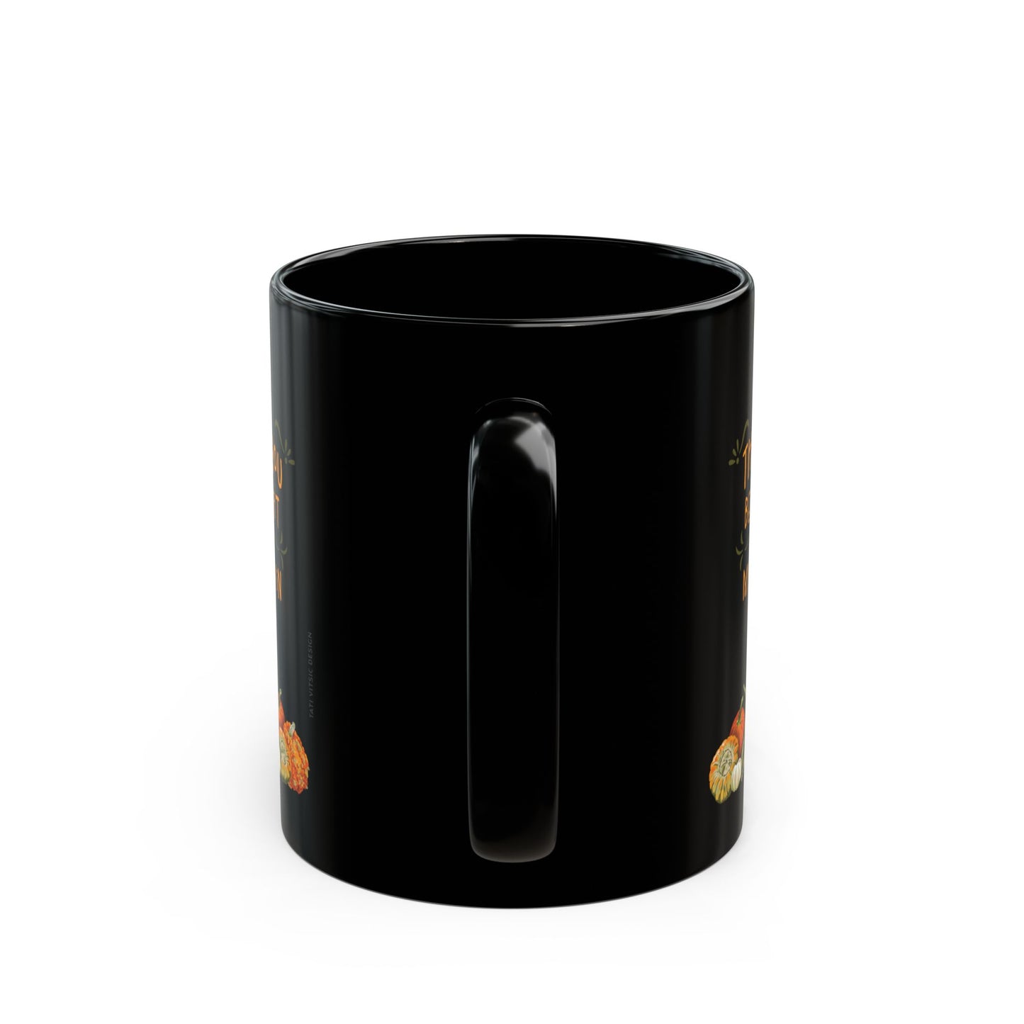 Customized Name Pumpkins Black Ceramic Mug (11oz, 15oz) - Thank you for being part of my pumpkin patch