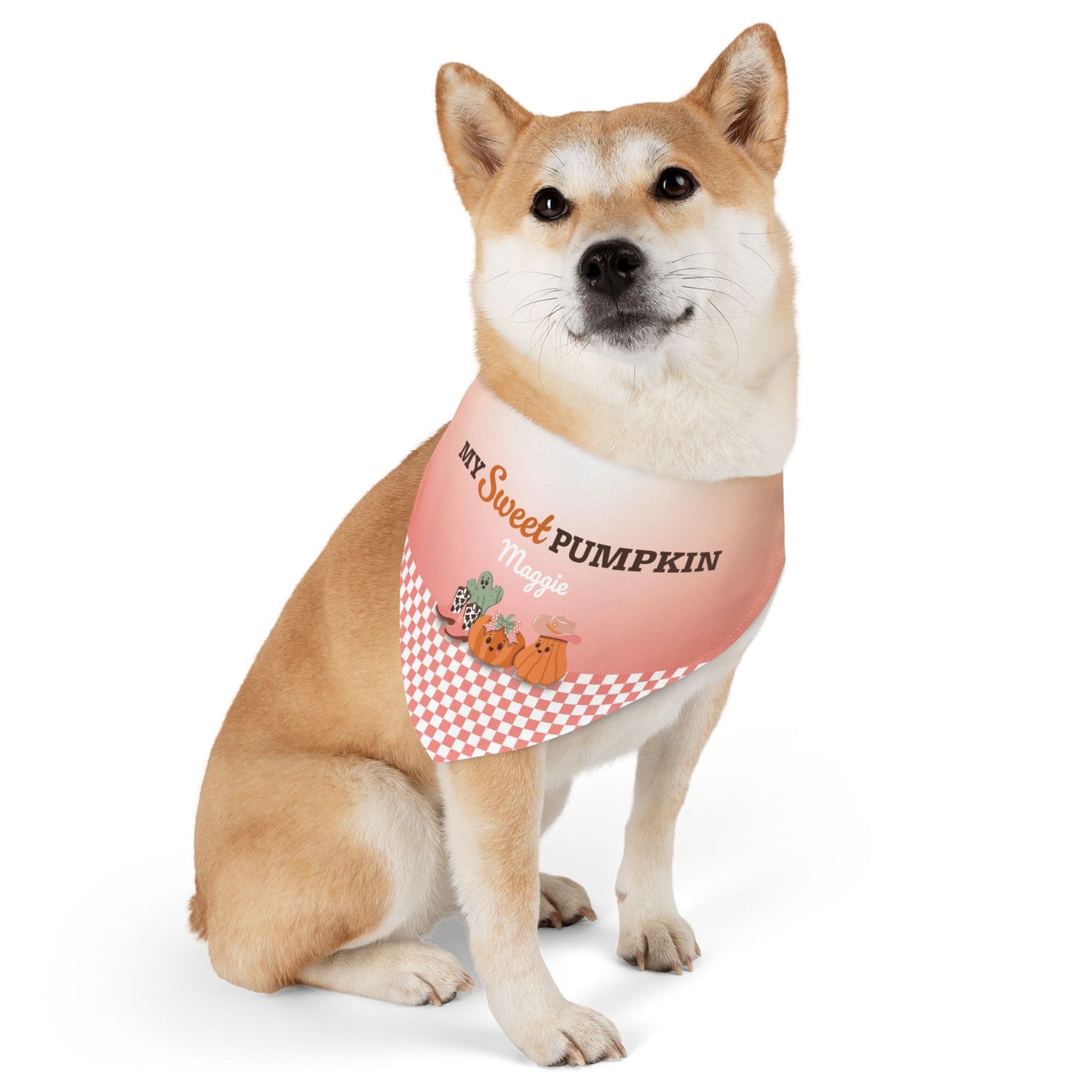 Custom Name Thanksgiving Dog Bandana Collar - My Sweet Pumpkin