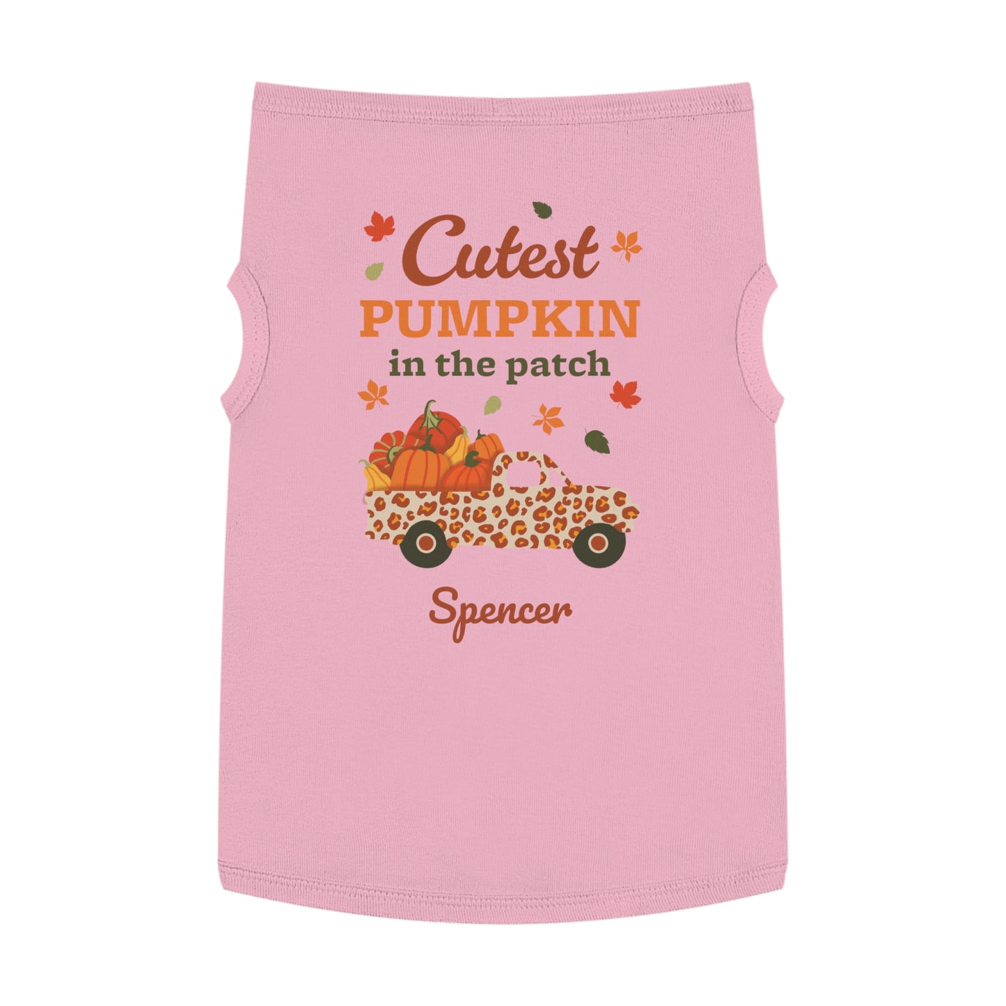 Custom Name Fall Pet Tank Top - Cutest Pumpkin in the Patch