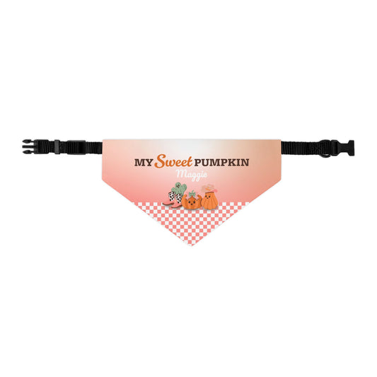 Custom Name Thanksgiving Dog Bandana Collar - My Sweet Pumpkin