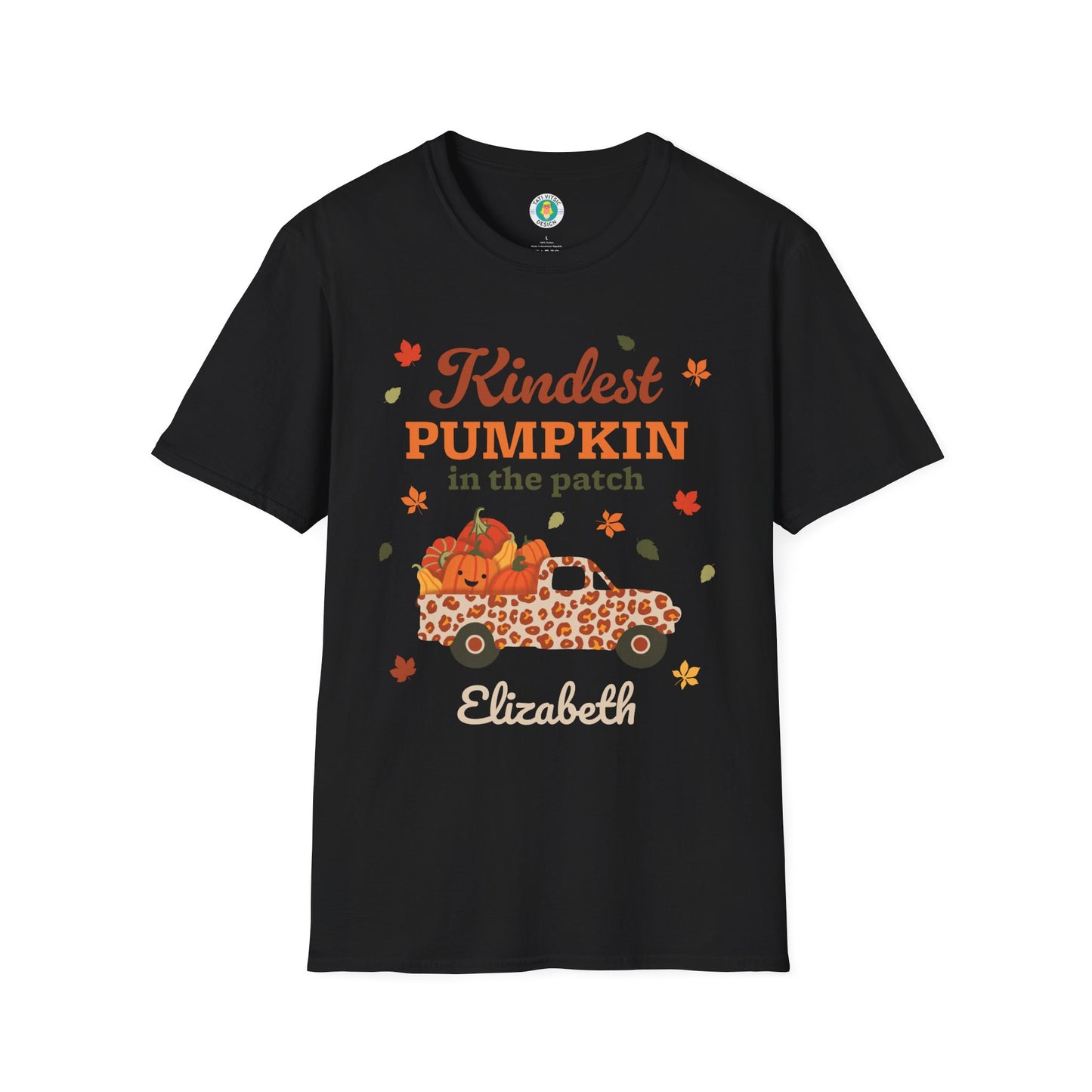 Custom Name Fall Unisex T-Shirt - Kindest Pumpkin in the Patch