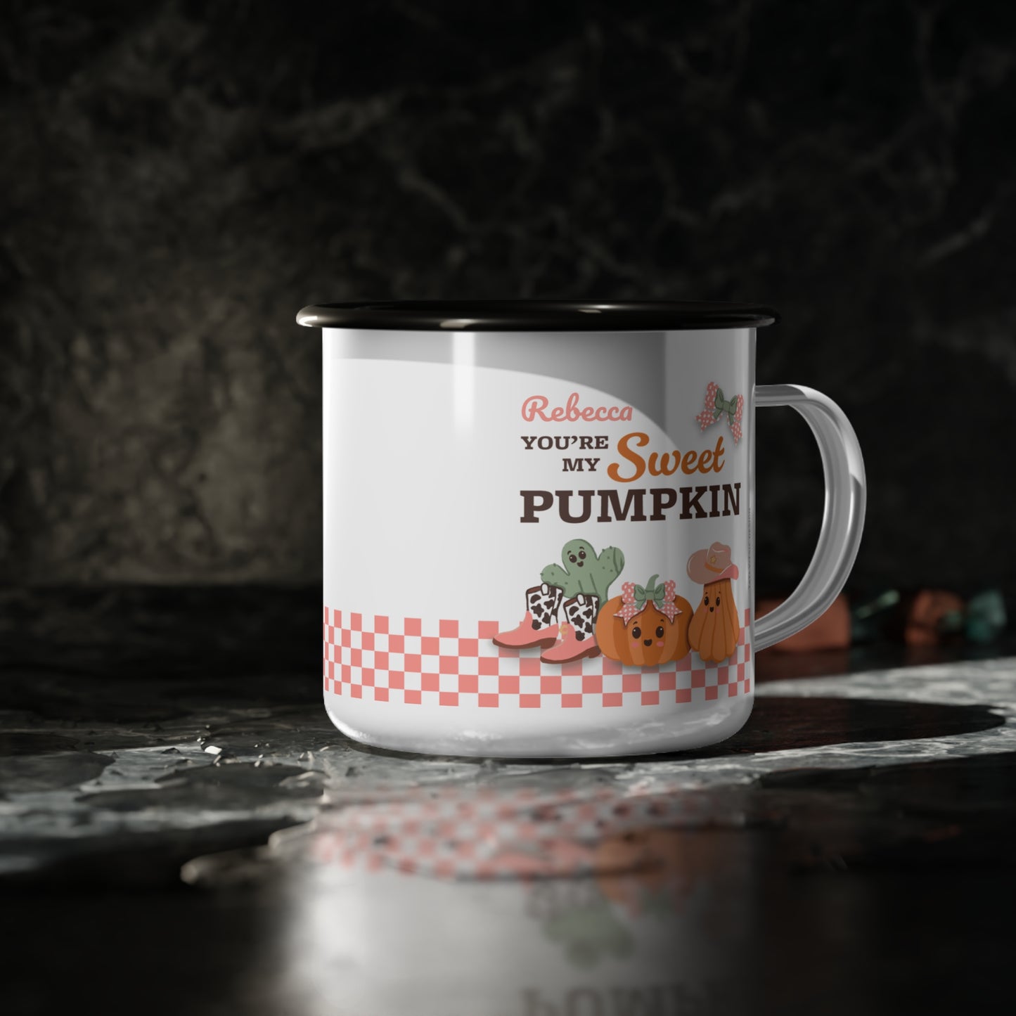 Customized Name Enamel Mug (12oz) - You're my Sweet Pumpkin