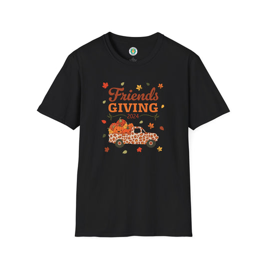 Friendsgiving 2024 Unisex T-Shirt - Pumpkin Truck Thanksgiving Tee