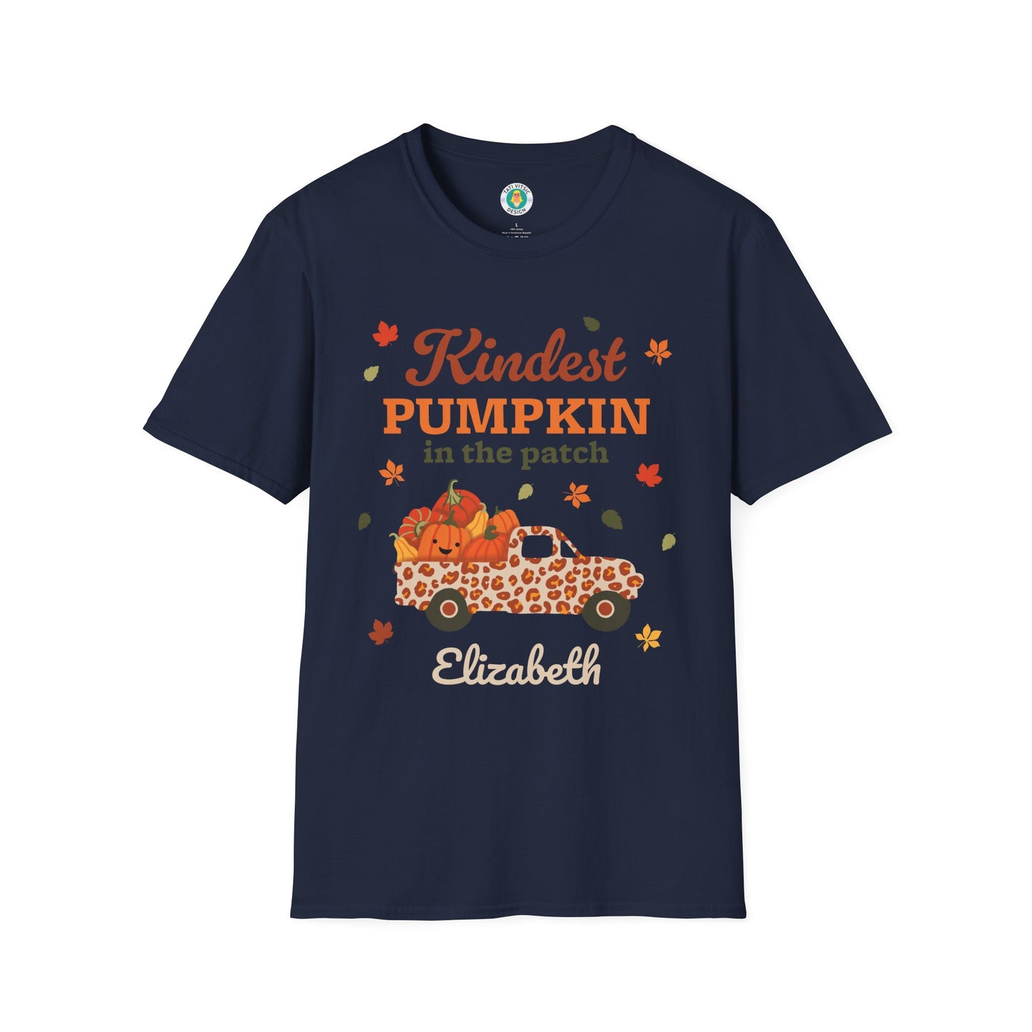 Custom Name Fall Unisex T-Shirt - Kindest Pumpkin in the Patch