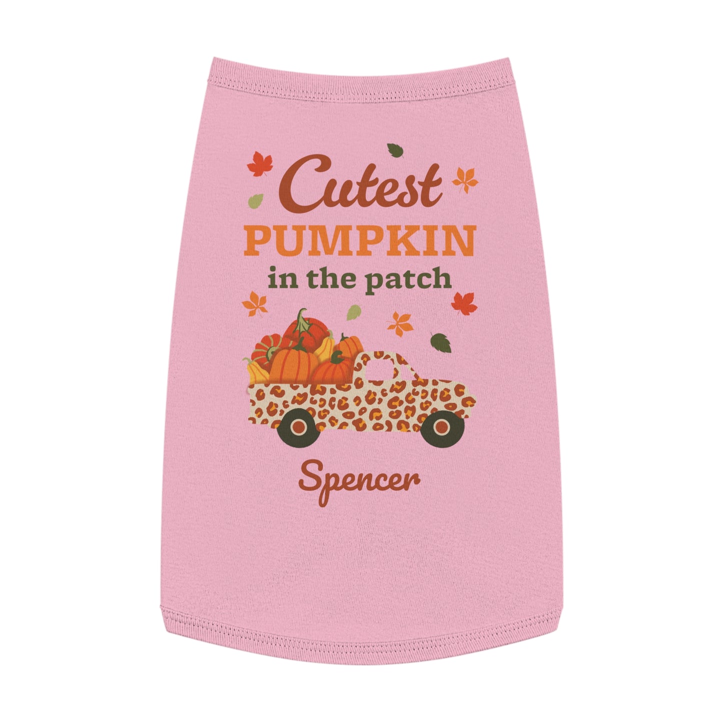 Custom Name Fall Pet Tank Top - Cutest Pumpkin in the Patch