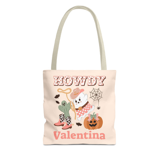 Custom Name Halloween Howdy Tote Bag - Beige