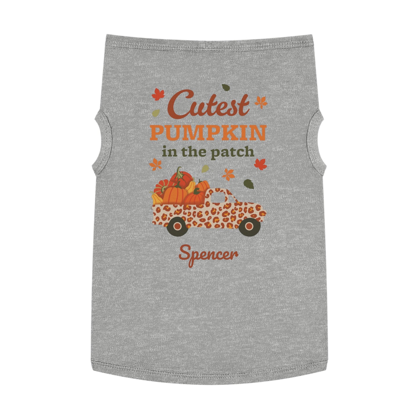Custom Name Fall Pet Tank Top - Cutest Pumpkin in the Patch