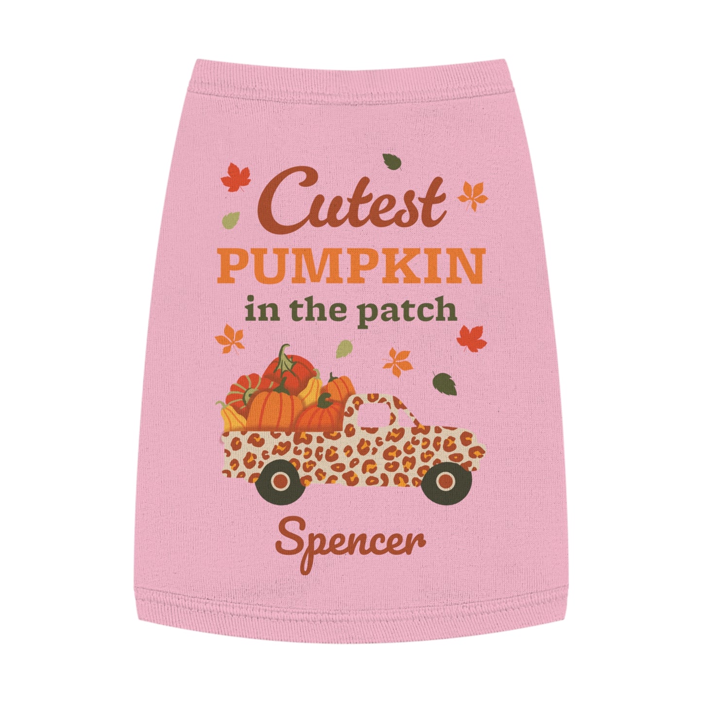 Custom Name Fall Pet Tank Top - Cutest Pumpkin in the Patch