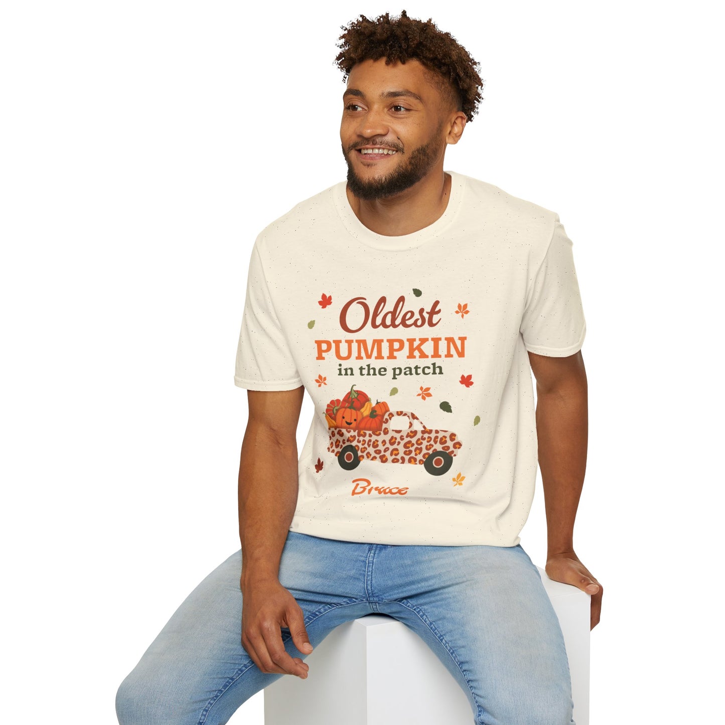 Custom Name Fall Unisex T-Shirt - Oldest Pumpkin in the Patch