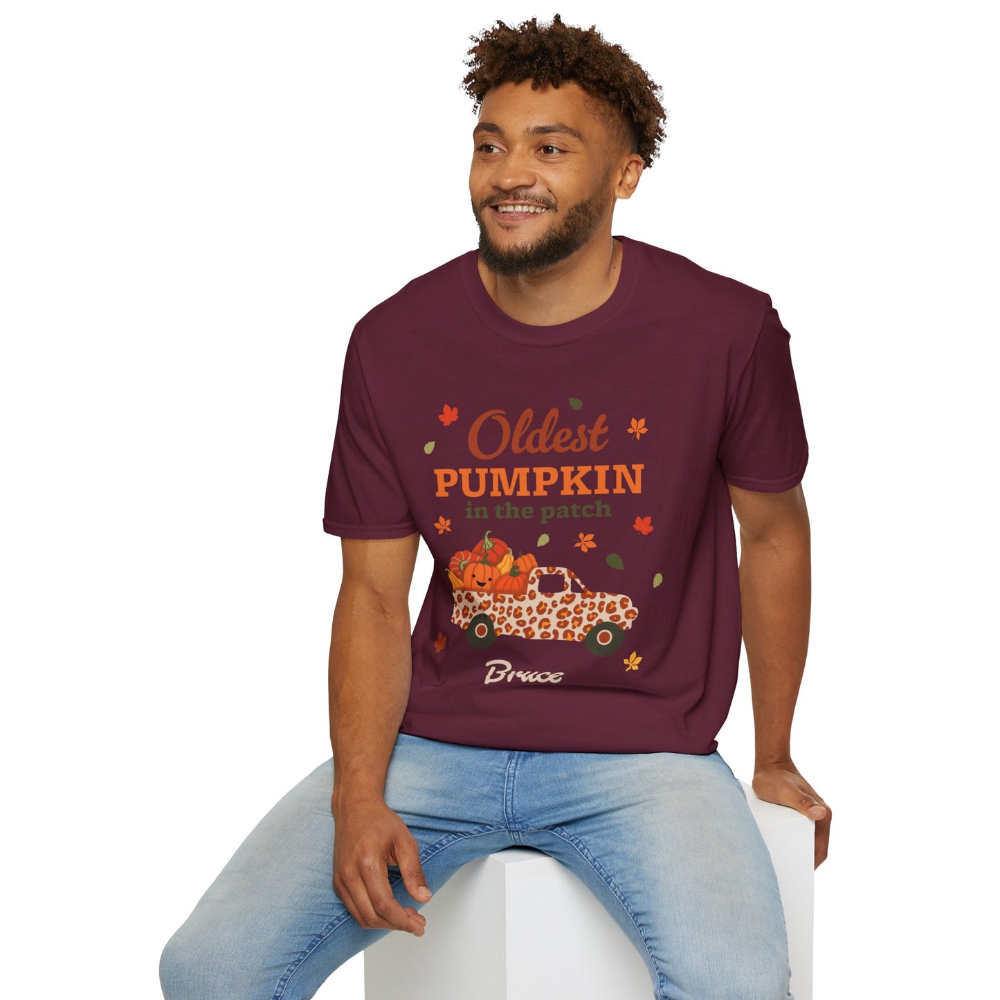 Custom Name Fall Unisex T-Shirt - Oldest Pumpkin in the Patch