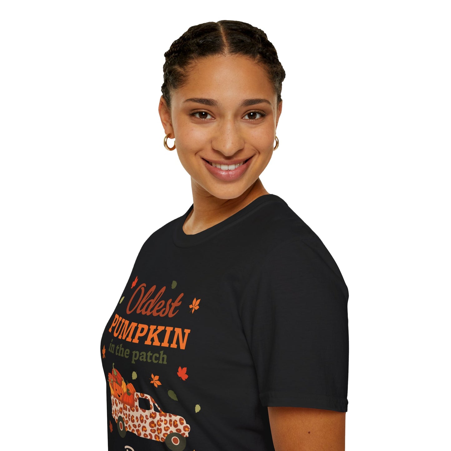 Custom Name Fall Unisex T-Shirt - Oldest Pumpkin in the Patch