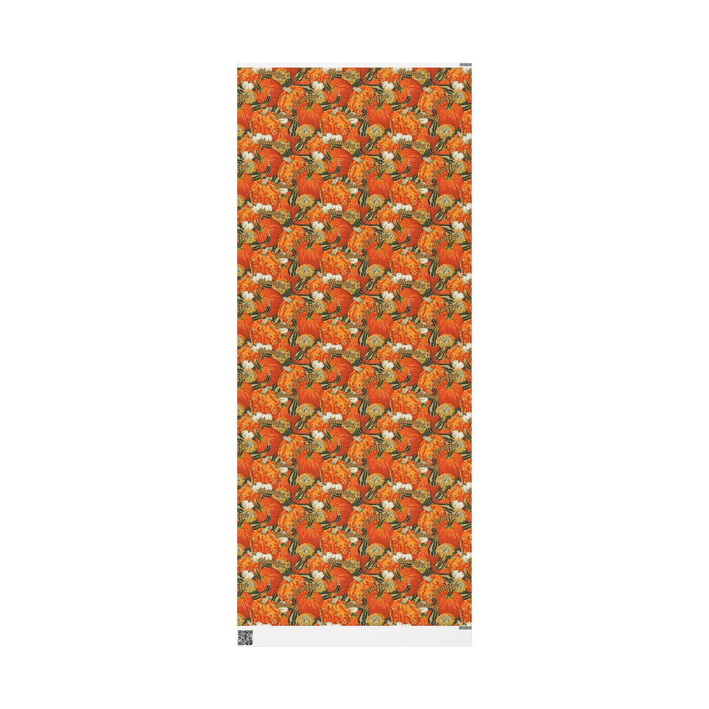Fall Pumpkins Wrapping Paper - Thankful, Grateful, Blessed