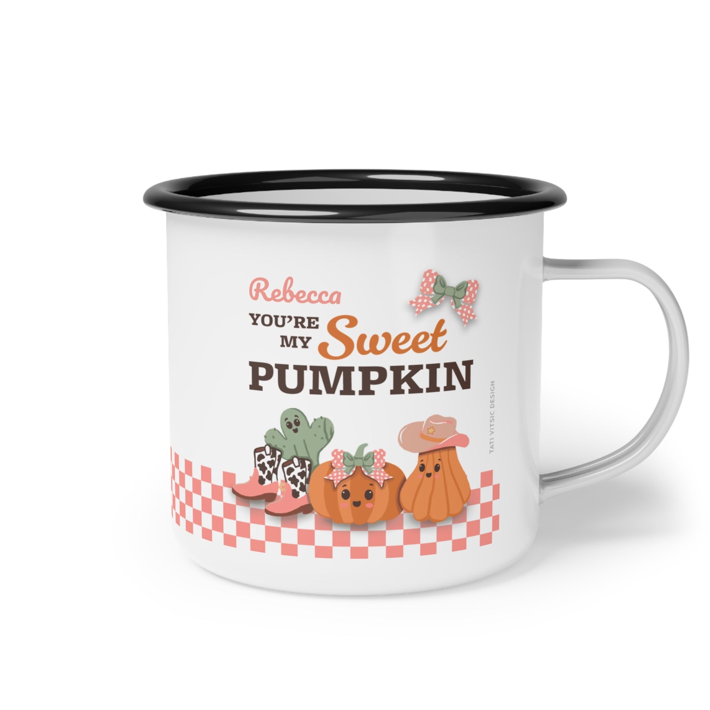 Customized Name Enamel Mug (12oz) - You're my Sweet Pumpkin