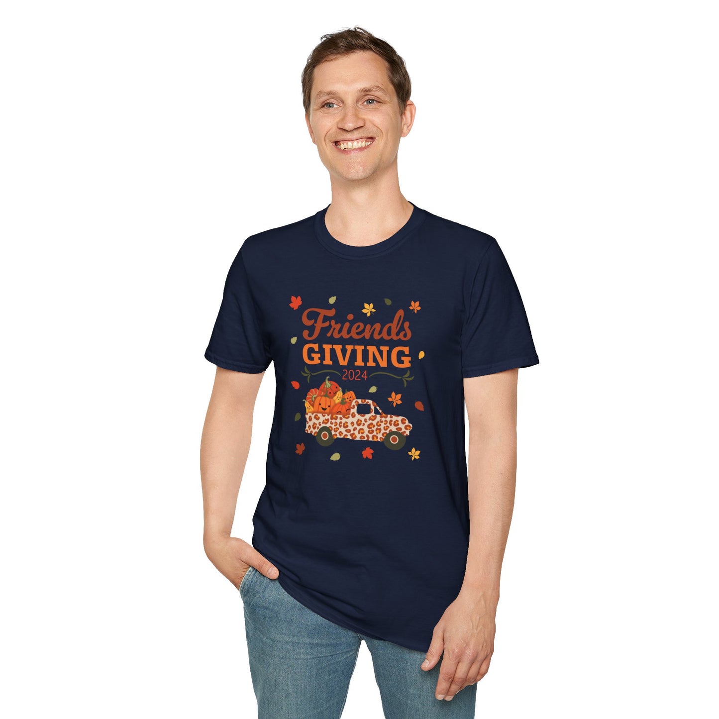 Friendsgiving 2024 Unisex T-Shirt - Pumpkin Truck Thanksgiving Tee