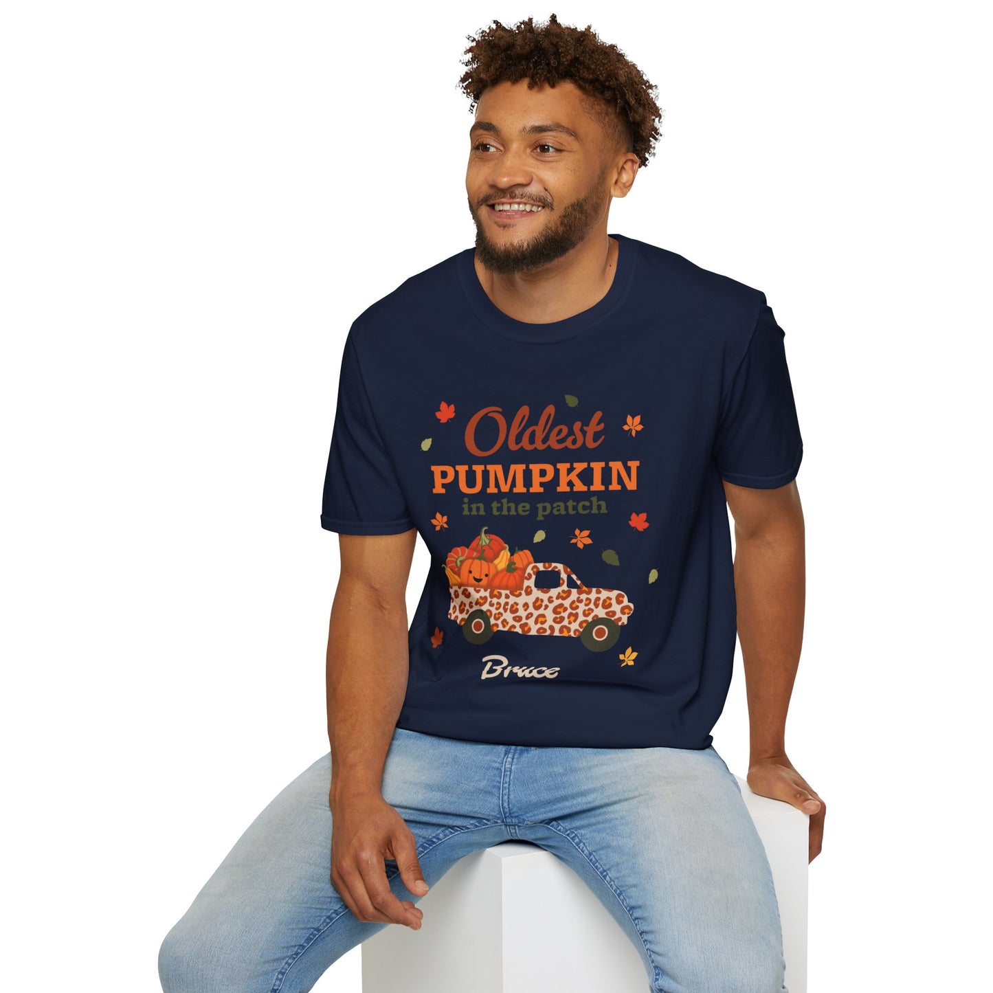 Custom Name Fall Unisex T-Shirt - Oldest Pumpkin in the Patch