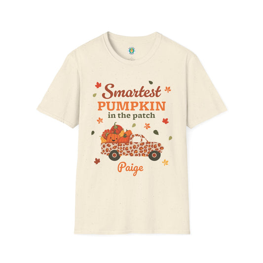 Custom Name Fall Unisex T-Shirt - Smartest Pumpkin in the Patch