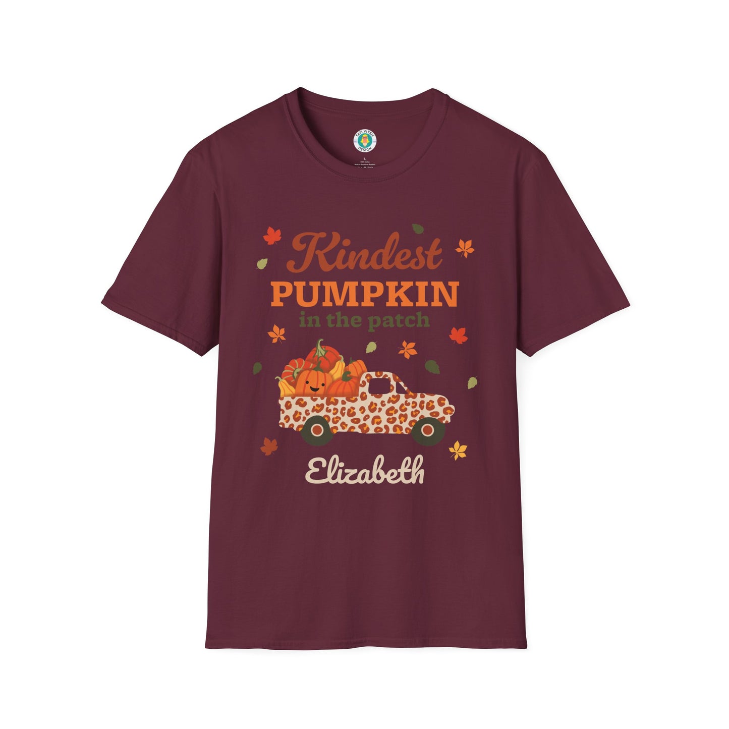 Custom Name Fall Unisex T-Shirt - Kindest Pumpkin in the Patch