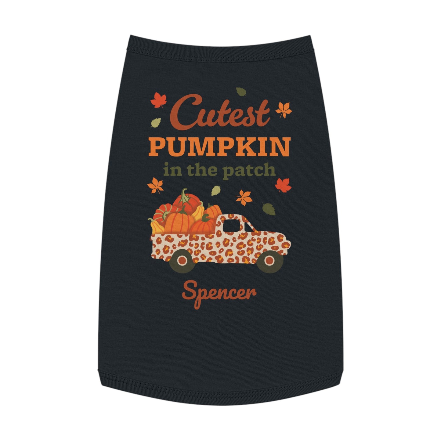 Custom Name Fall Pet Tank Top - Cutest Pumpkin in the Patch