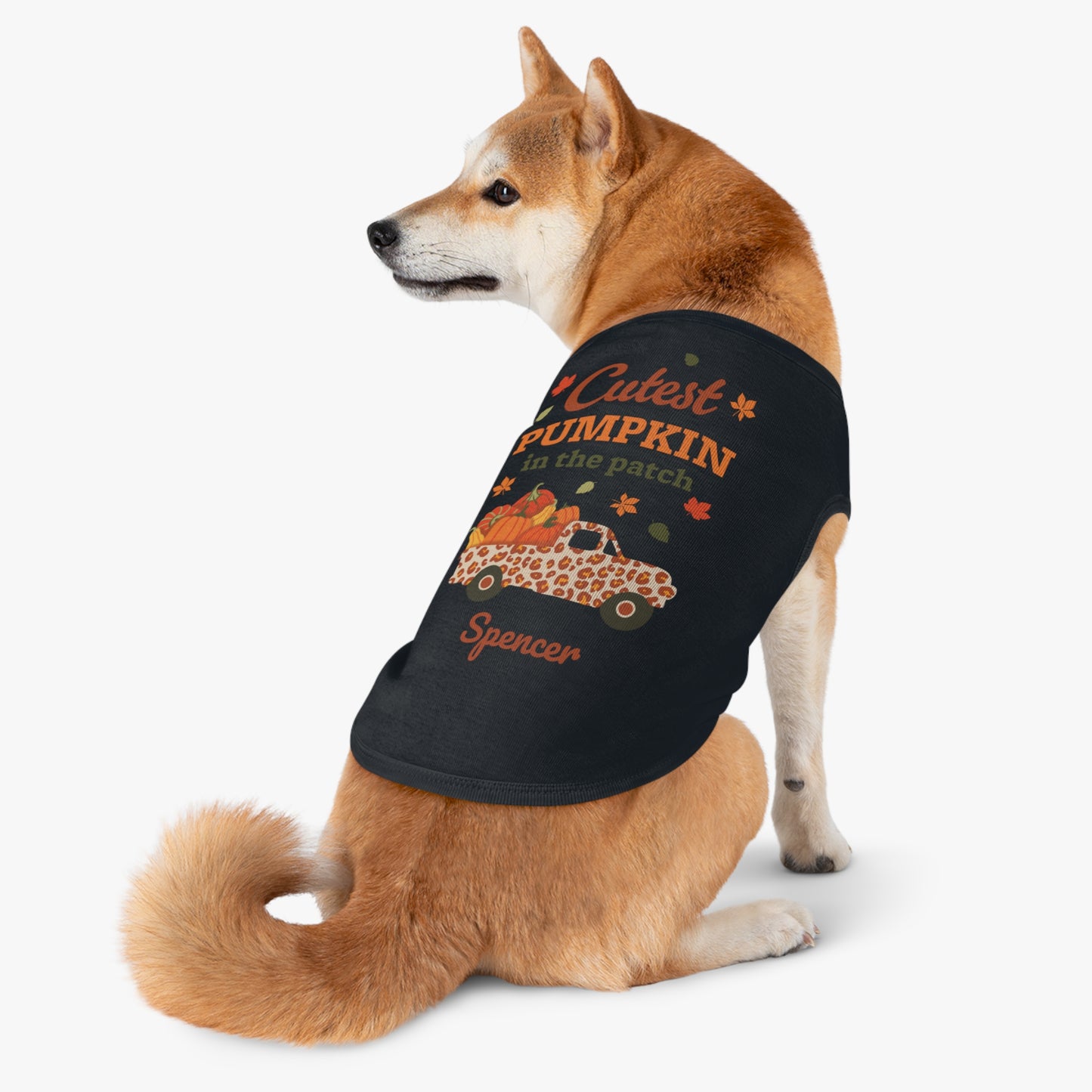 Custom Name Fall Pet Tank Top - Cutest Pumpkin in the Patch