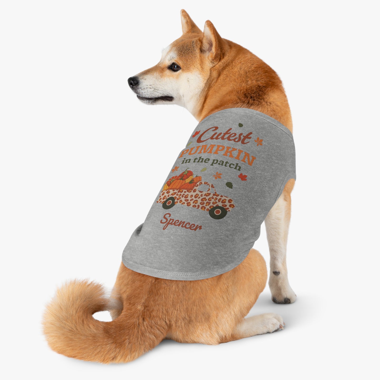 Custom Name Fall Pet Tank Top - Cutest Pumpkin in the Patch