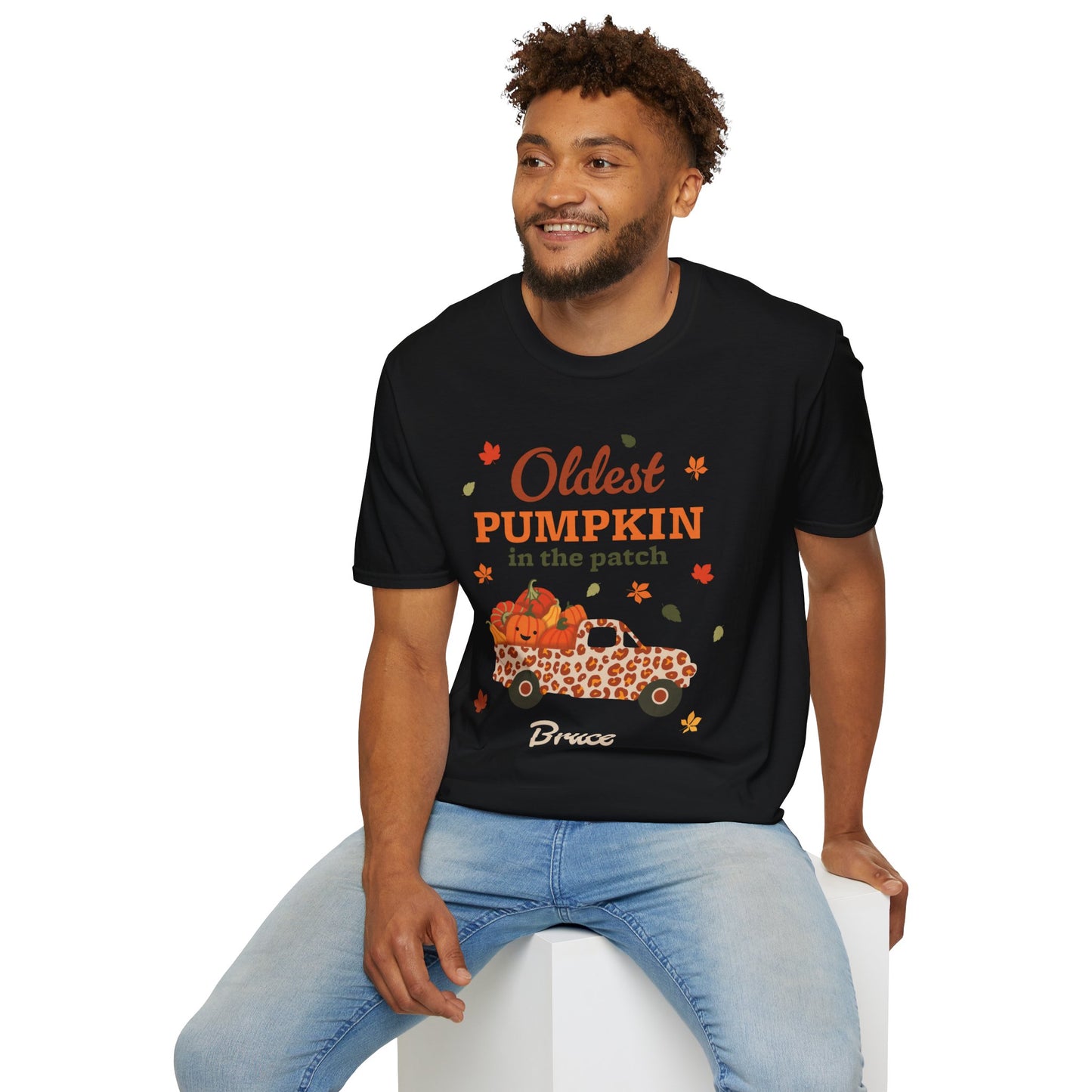 Custom Name Fall Unisex T-Shirt - Oldest Pumpkin in the Patch