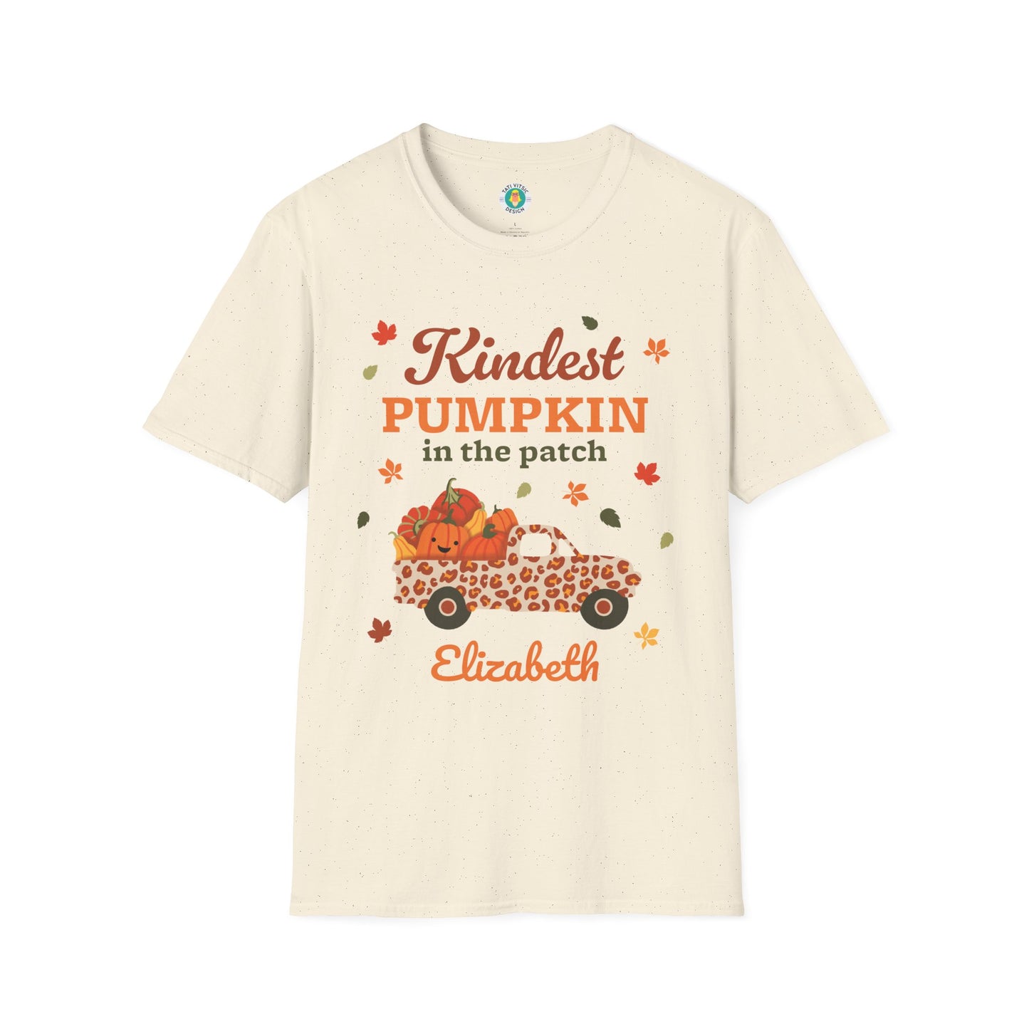 Custom Name Fall Unisex T-Shirt - Kindest Pumpkin in the Patch
