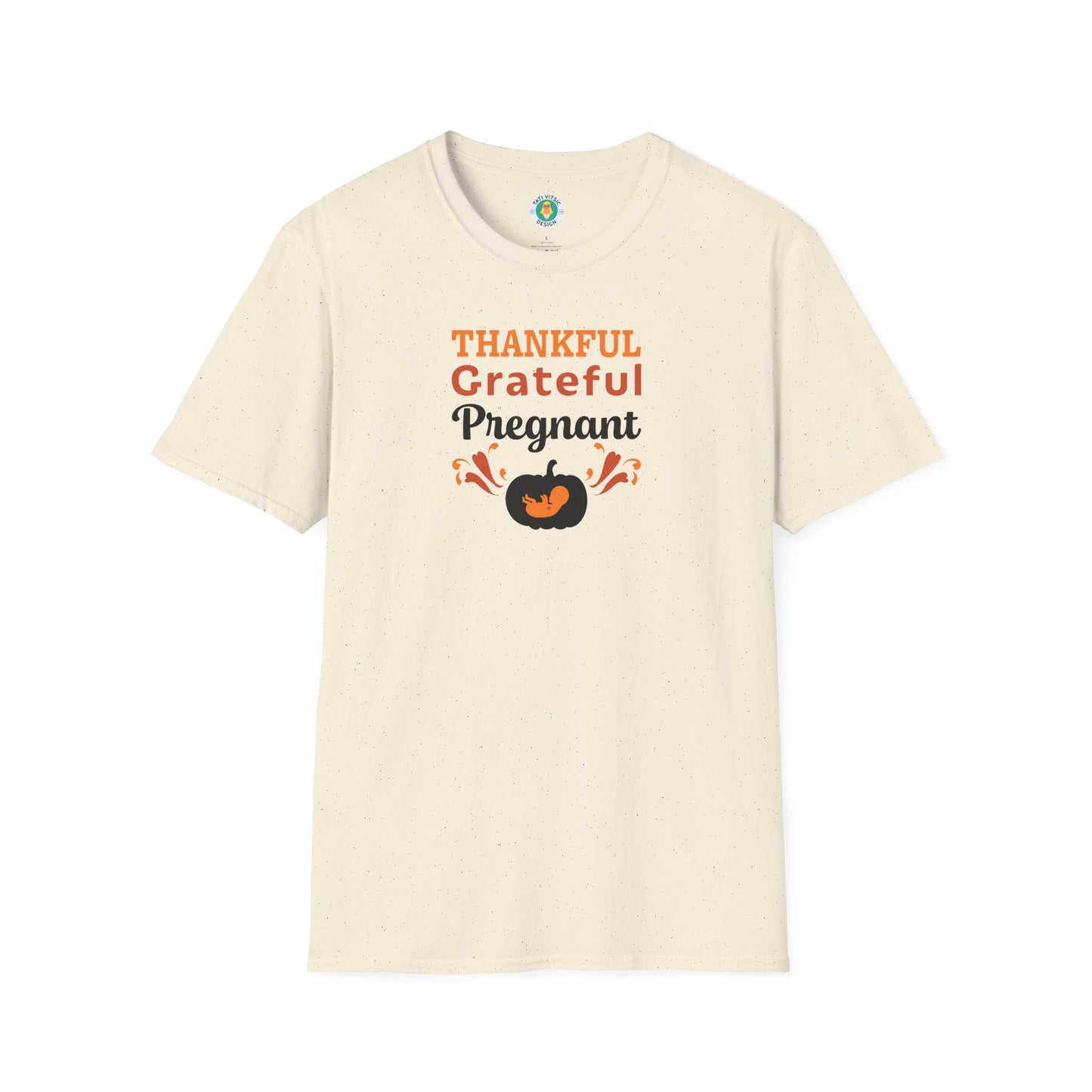Thankful Grateful Pregnant T-Shirt - Thanksgiving Pregnancy Announcement