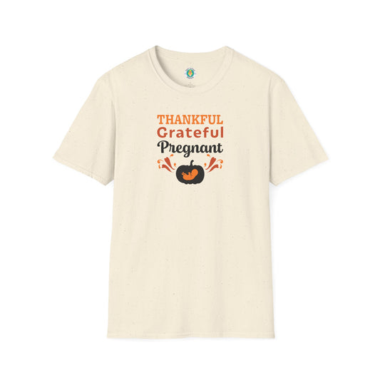 Thankful Grateful Pregnant T-Shirt - Thanksgiving Pregnancy Announcement