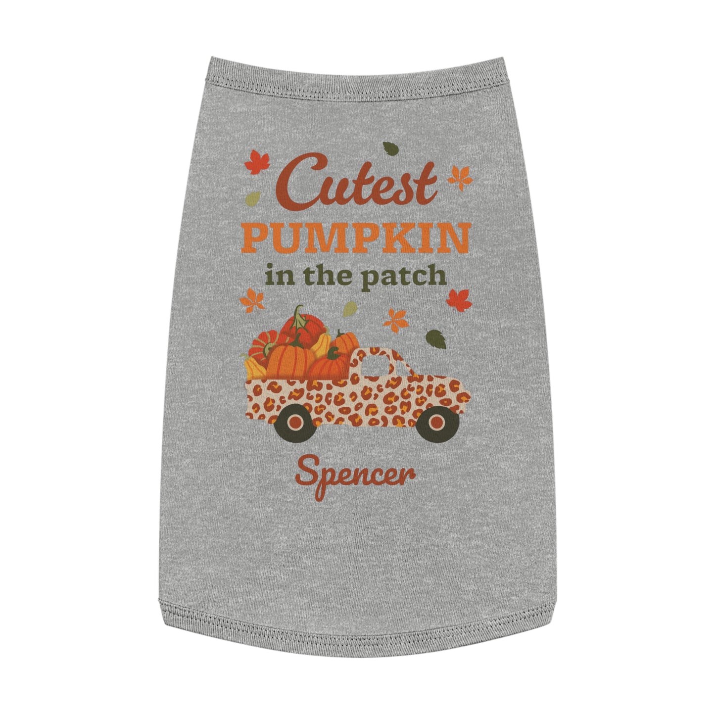 Custom Name Fall Pet Tank Top - Cutest Pumpkin in the Patch
