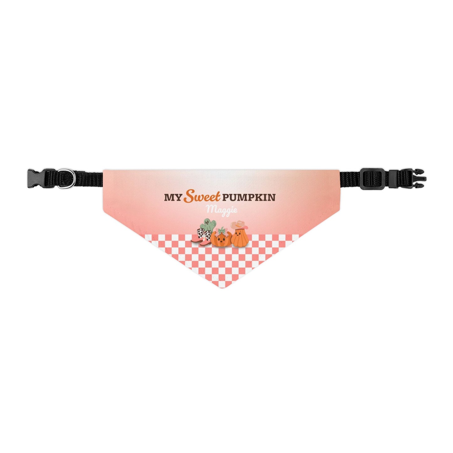 Custom Name Thanksgiving Dog Bandana Collar - My Sweet Pumpkin