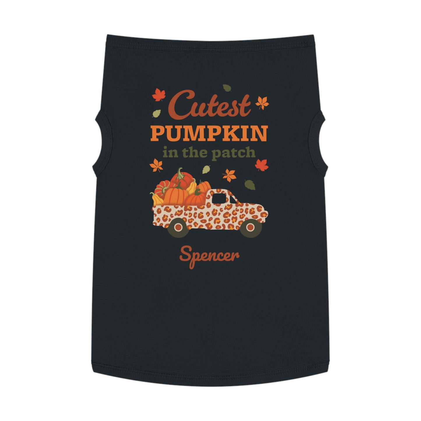 Custom Name Fall Pet Tank Top - Cutest Pumpkin in the Patch