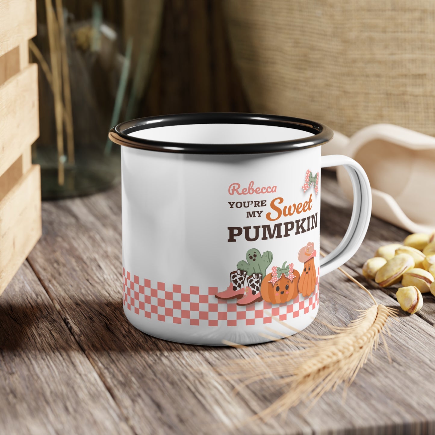 Customized Name Enamel Mug (12oz) - You're my Sweet Pumpkin