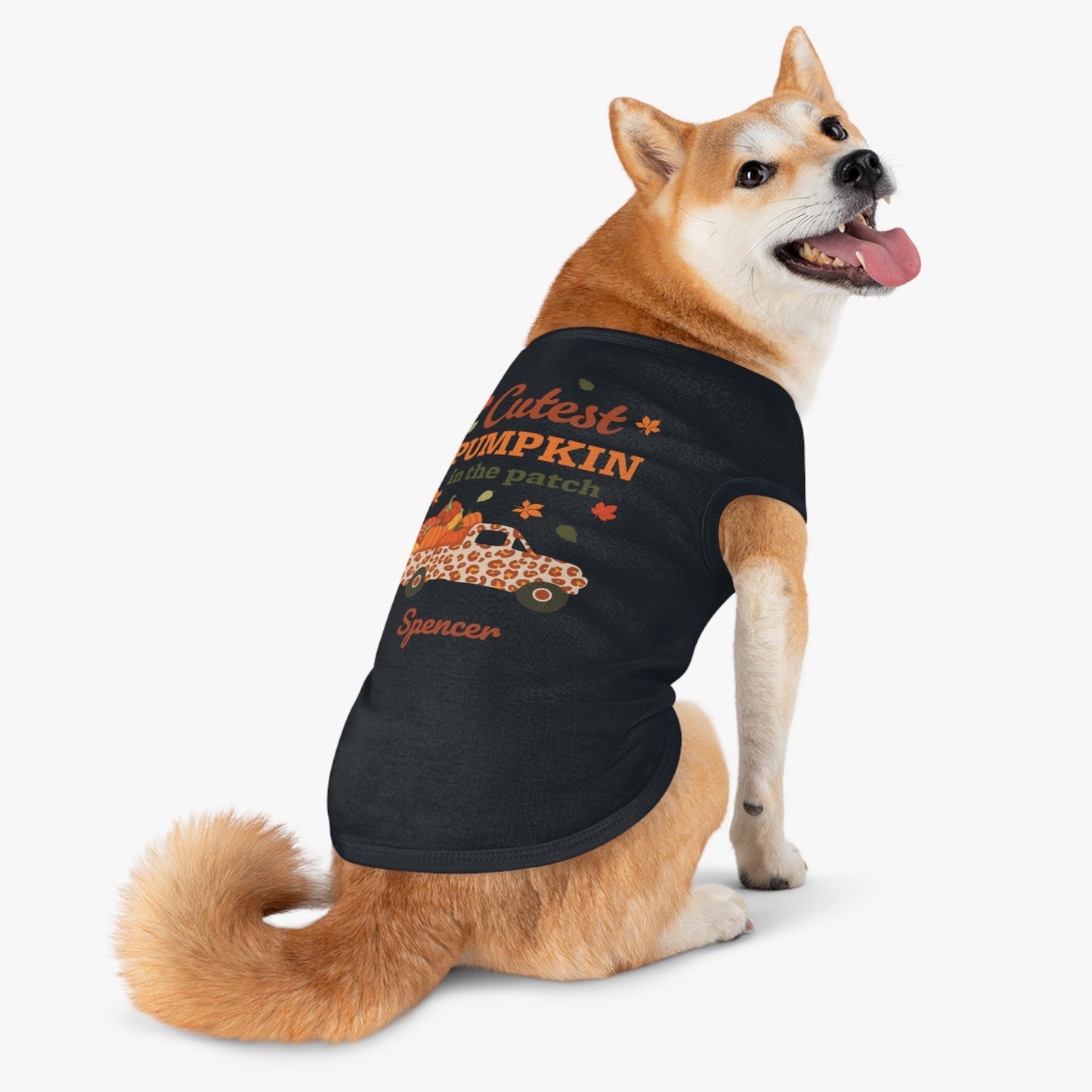 Custom Name Fall Pet Tank Top - Cutest Pumpkin in the Patch