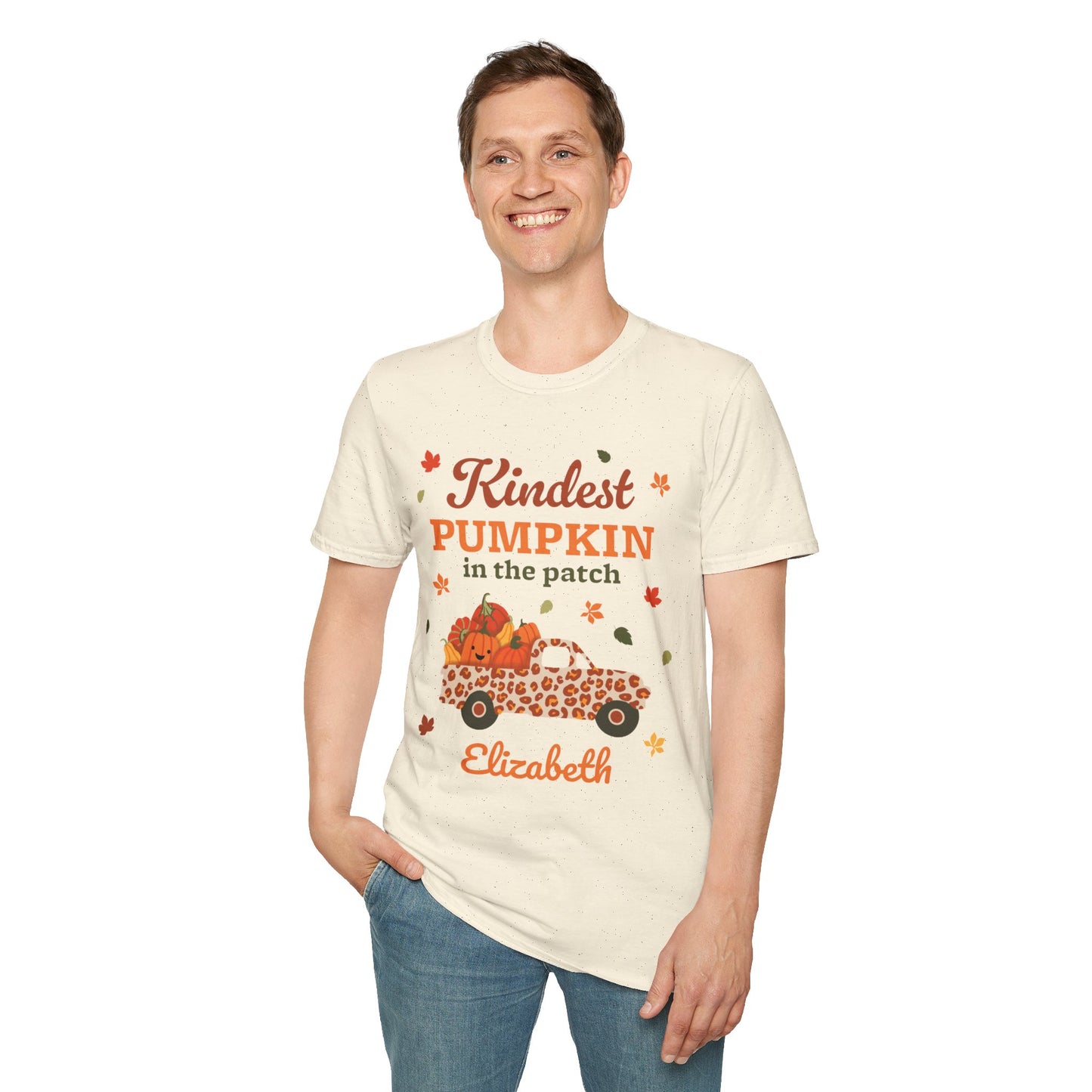 Custom Name Fall Unisex T-Shirt - Kindest Pumpkin in the Patch
