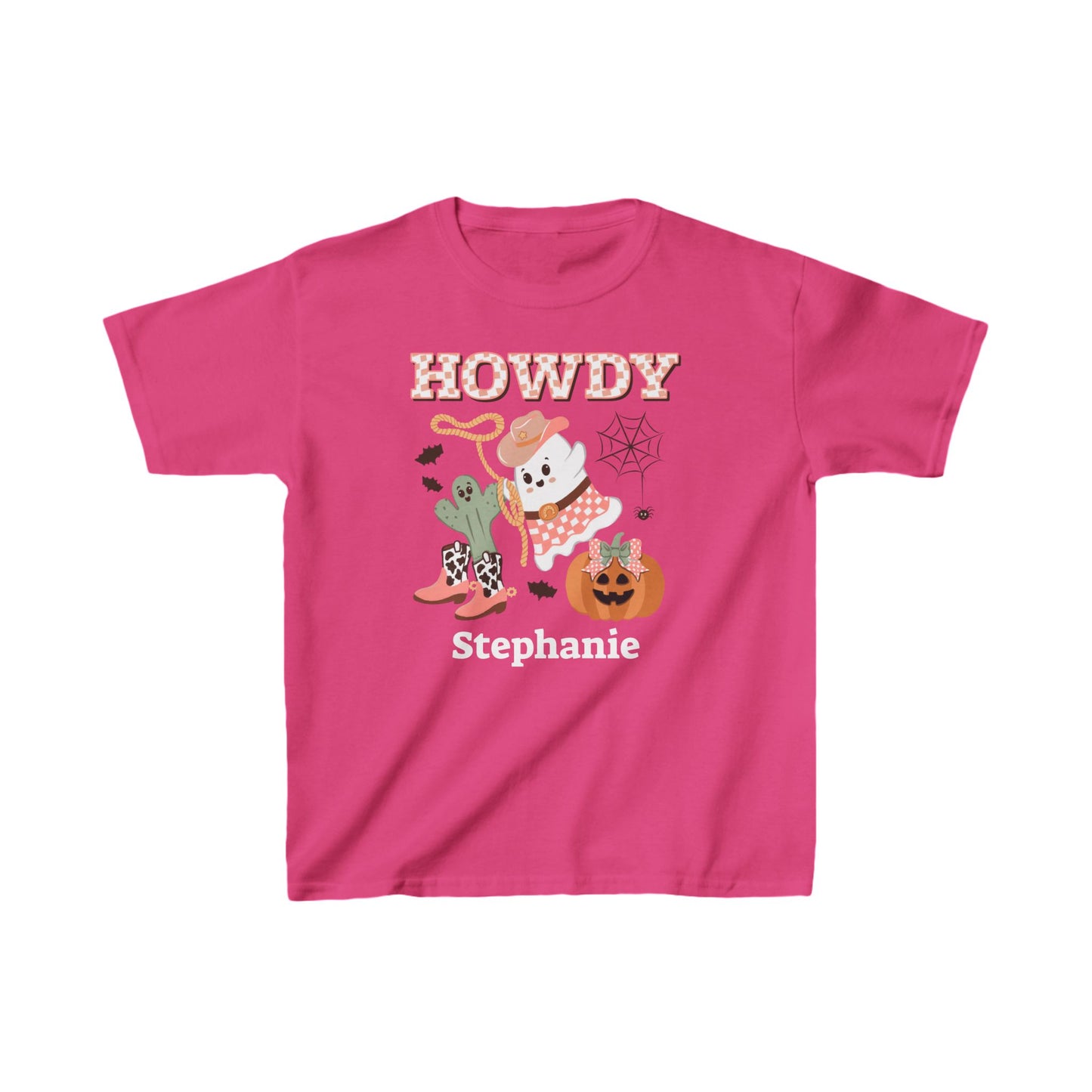 Camiseta personalizada de algodão pesado Halloween Howdy Kid™