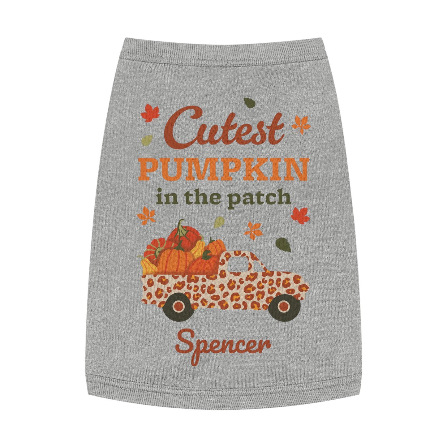 Custom Name Fall Pet Tank Top - Cutest Pumpkin in the Patch