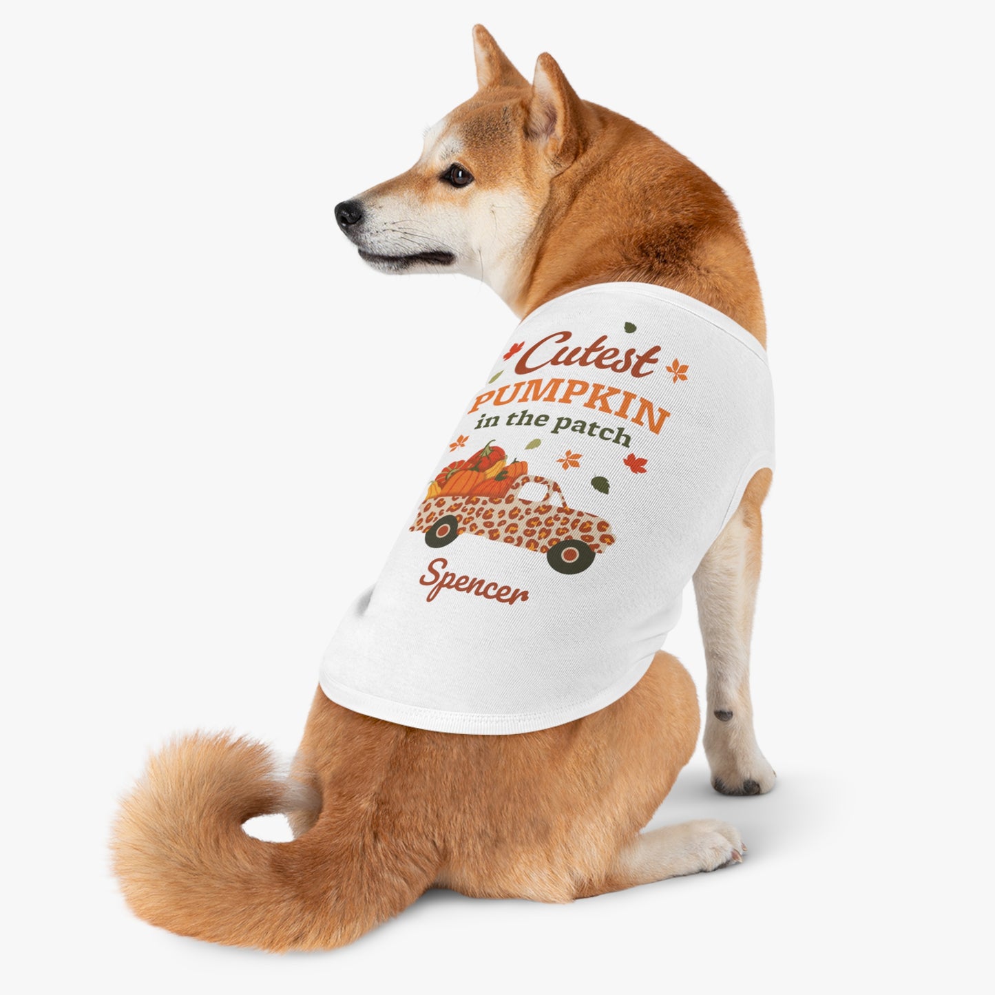 Custom Name Fall Pet Tank Top - Cutest Pumpkin in the Patch