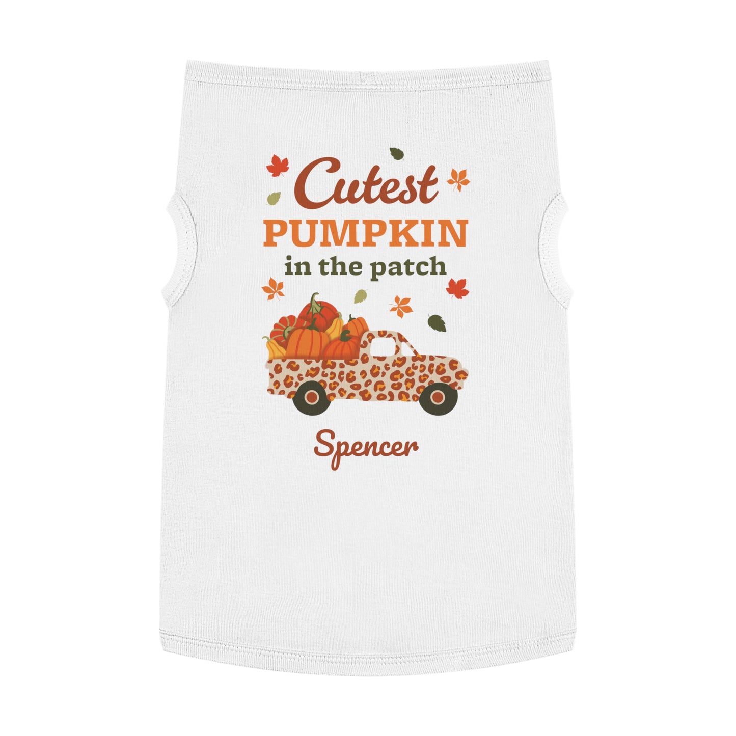 Custom Name Fall Pet Tank Top - Cutest Pumpkin in the Patch