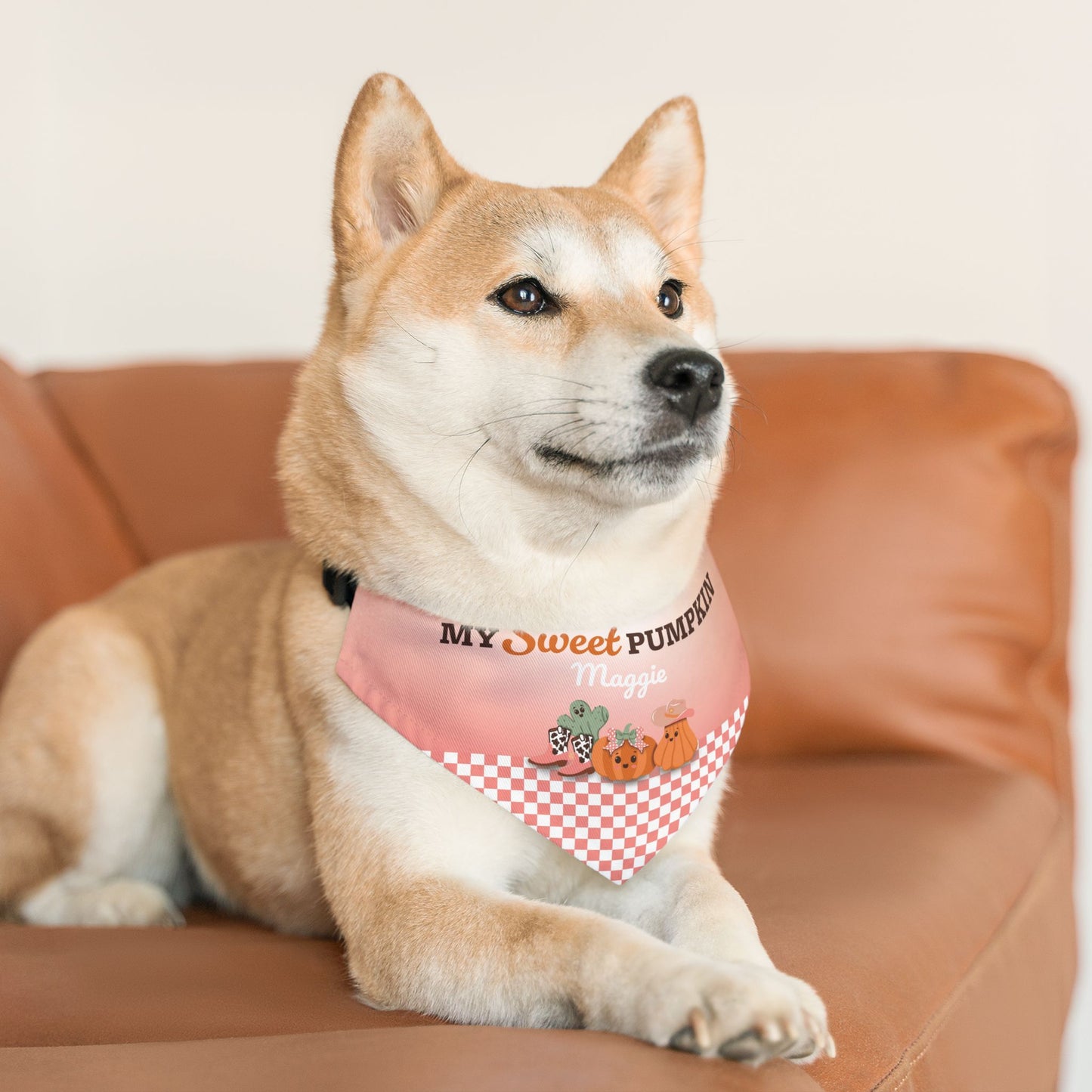 Custom Name Thanksgiving Dog Bandana Collar - My Sweet Pumpkin