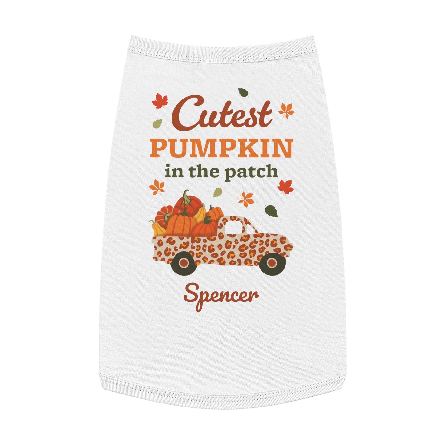 Custom Name Fall Pet Tank Top - Cutest Pumpkin in the Patch