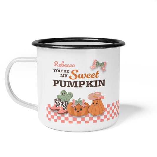 Customized Name Enamel Mug (12oz) - You're my Sweet Pumpkin