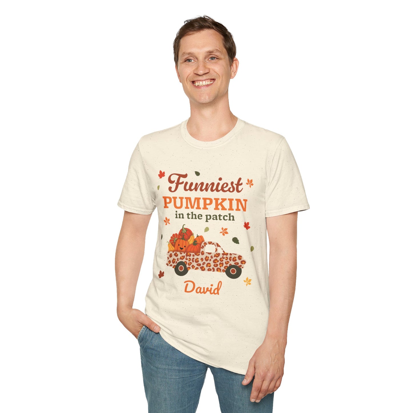 Custom Name Fall Unisex T-Shirt - Funniest Pumpkin in the Patch
