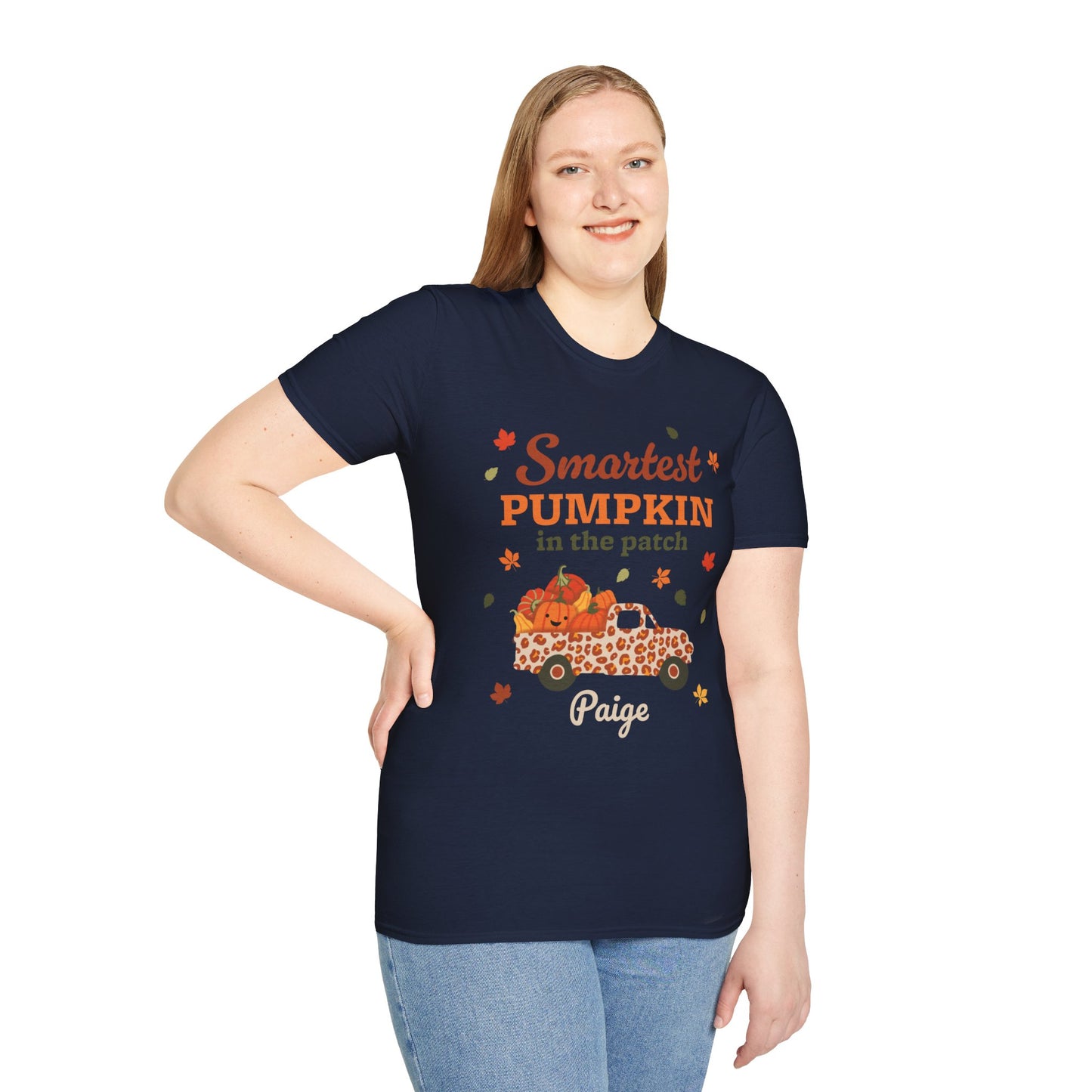 Custom Name Fall Unisex T-Shirt - Smartest Pumpkin in the Patch