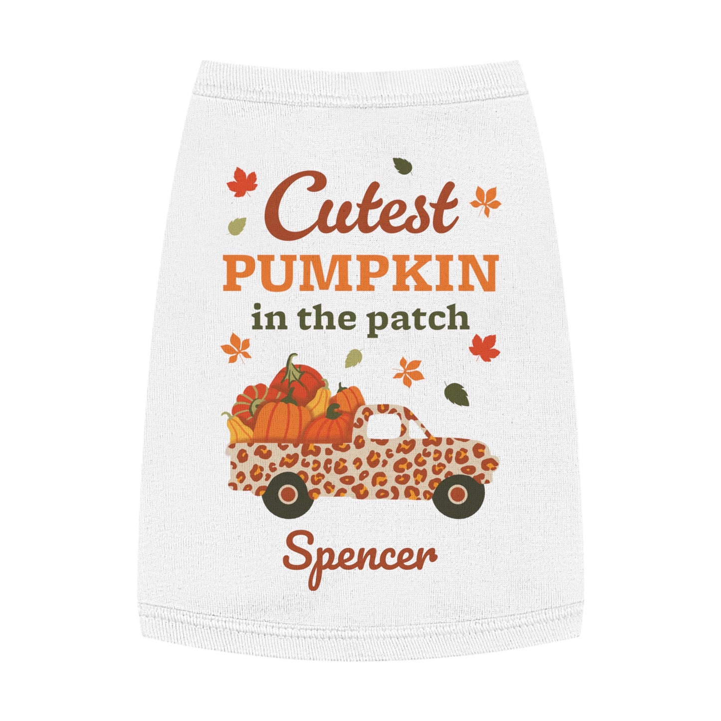 Custom Name Fall Pet Tank Top - Cutest Pumpkin in the Patch