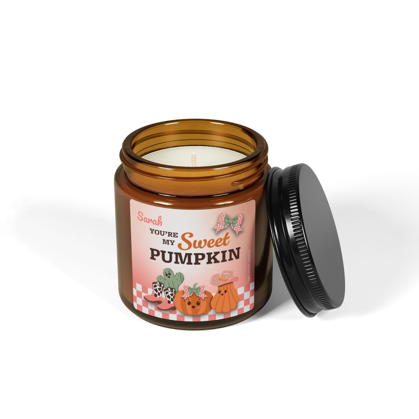 Custom Name Scented Soy Candle (Brown Glass Jar) - You're my Sweet Pumpkin