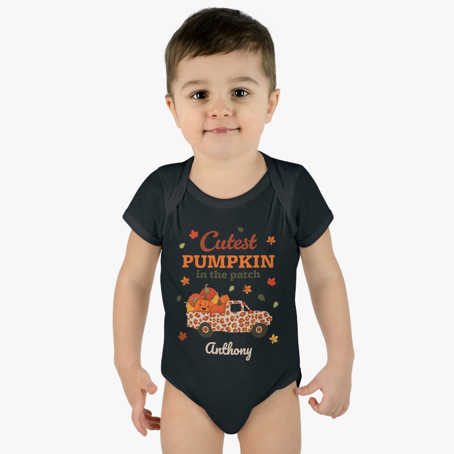 Custom Name Fall Baby Bodysuit - Cutest Pumpkin in the Patch