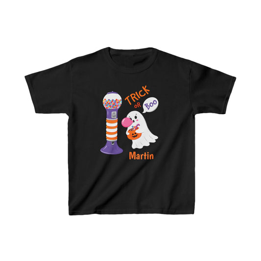 Custom Name Halloween Trick or Boo Kid Heavy Cotton™ T-shirt